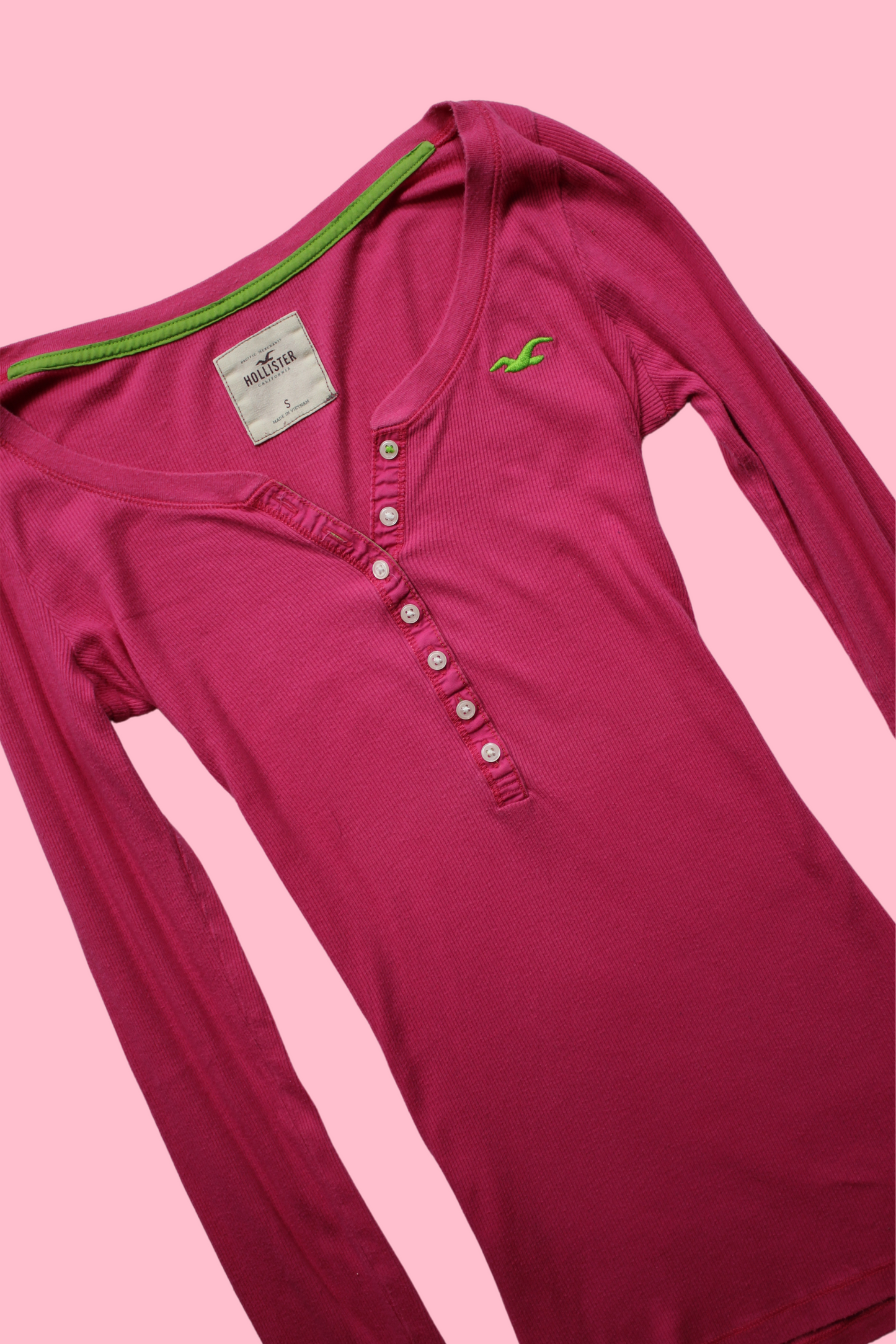Pink Hollister Henley Top