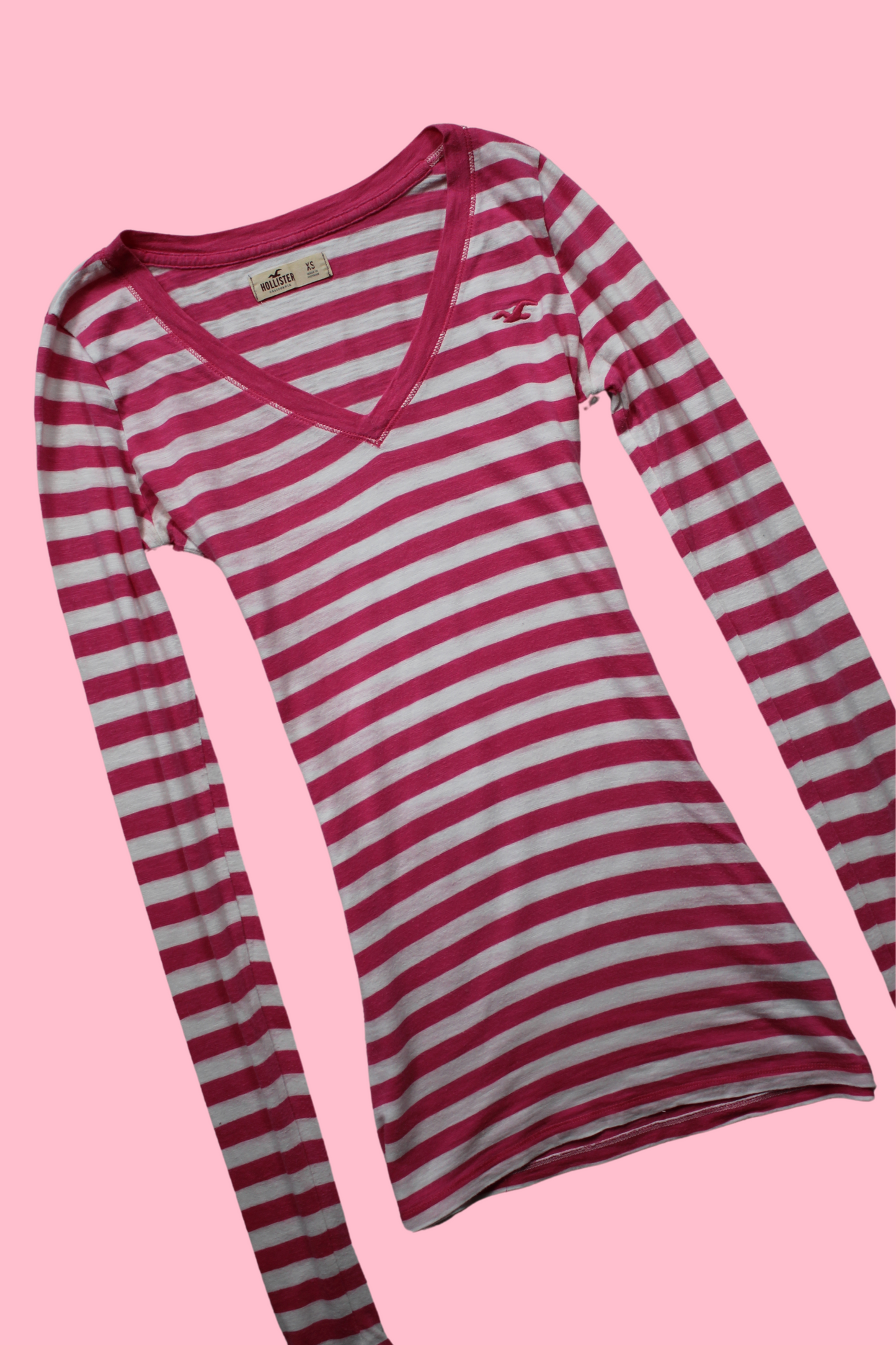 Striped Hollister V Neck Top