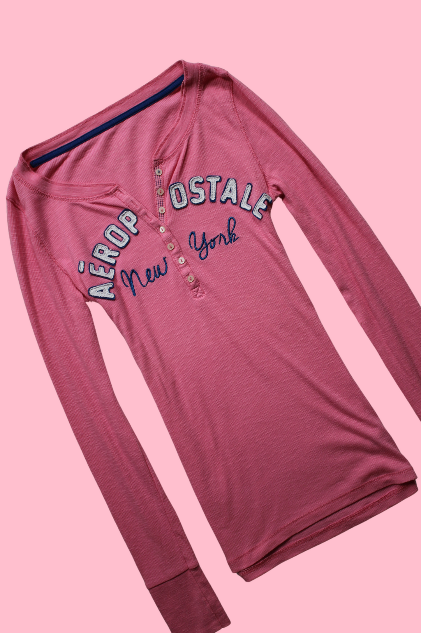 Baby Pink Aéropostale Henley Top