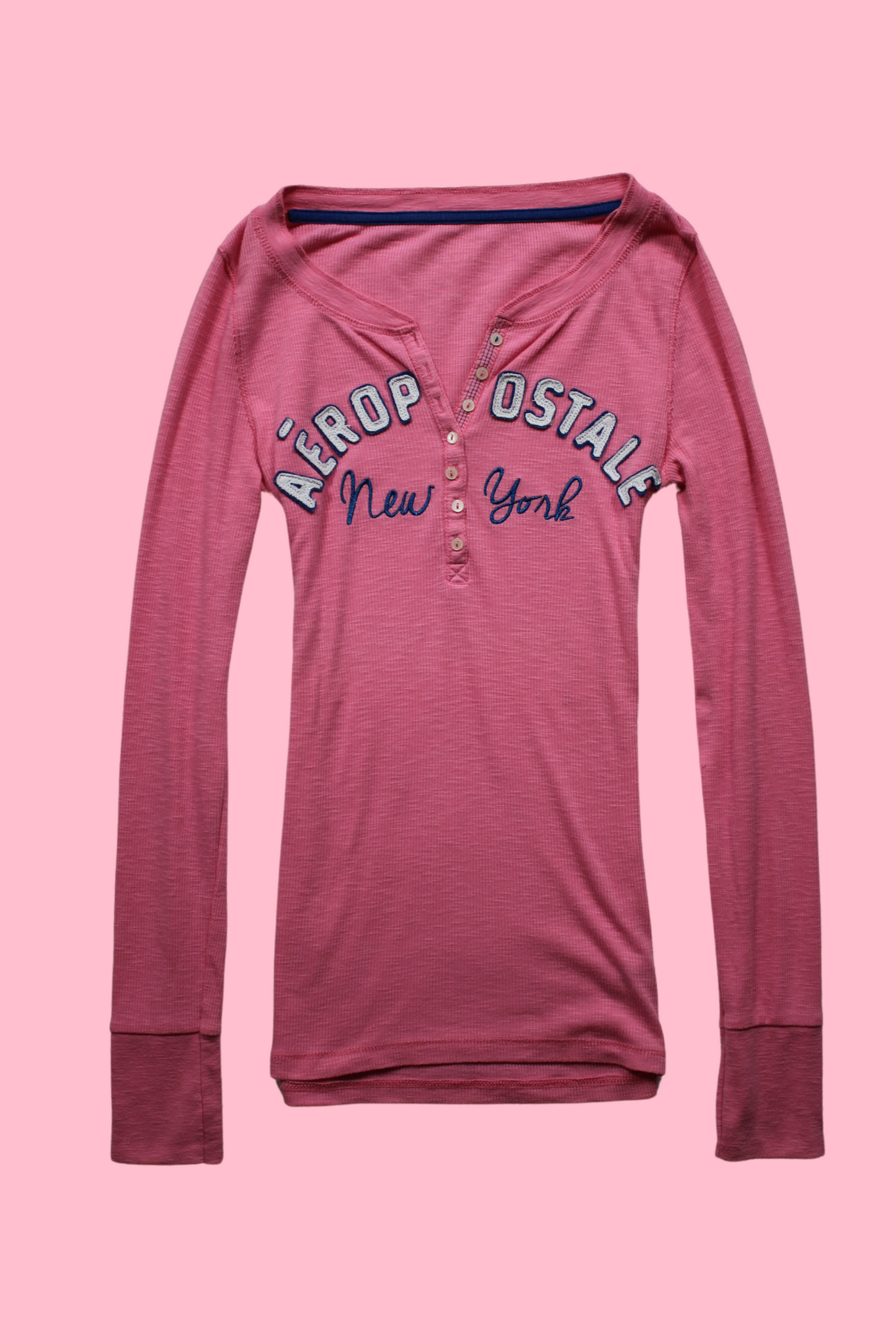 Baby Pink Aéropostale Henley Top