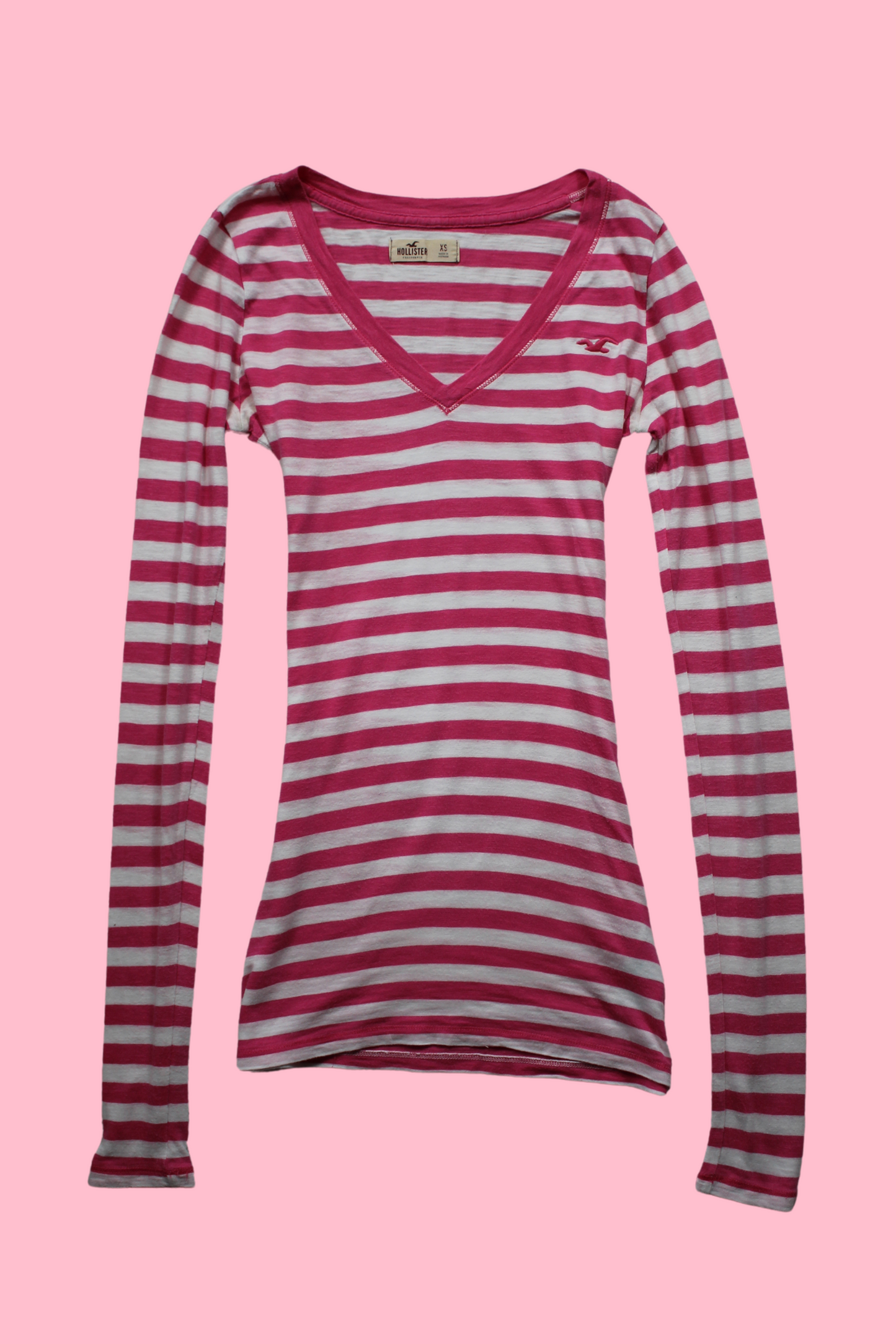 Striped Hollister V Neck Top