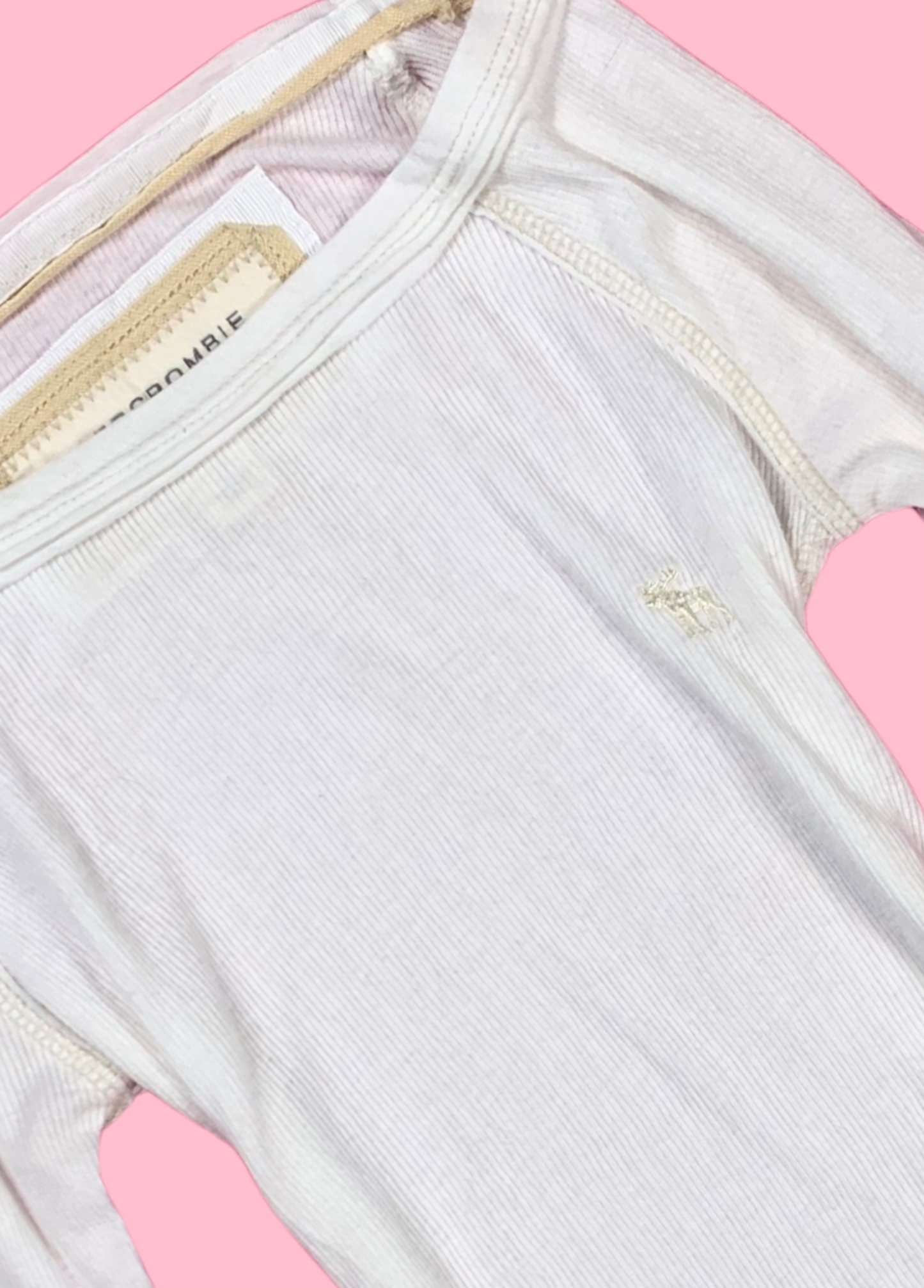 White Abercrombie 3/4 Sleeve Top