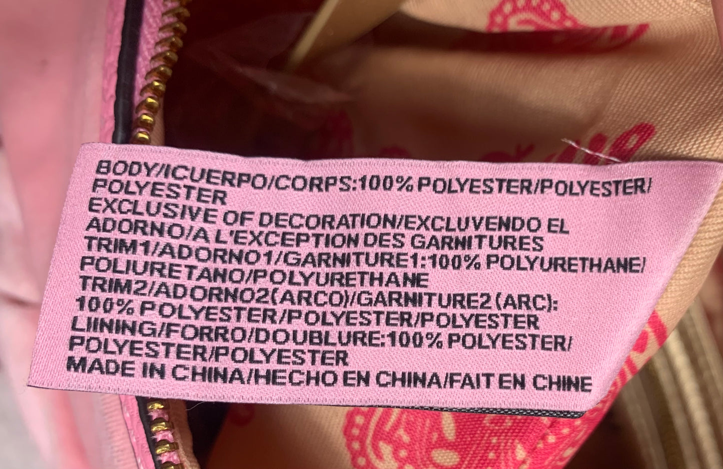 Juicy Couture UK 2025 Pink Velour Bag