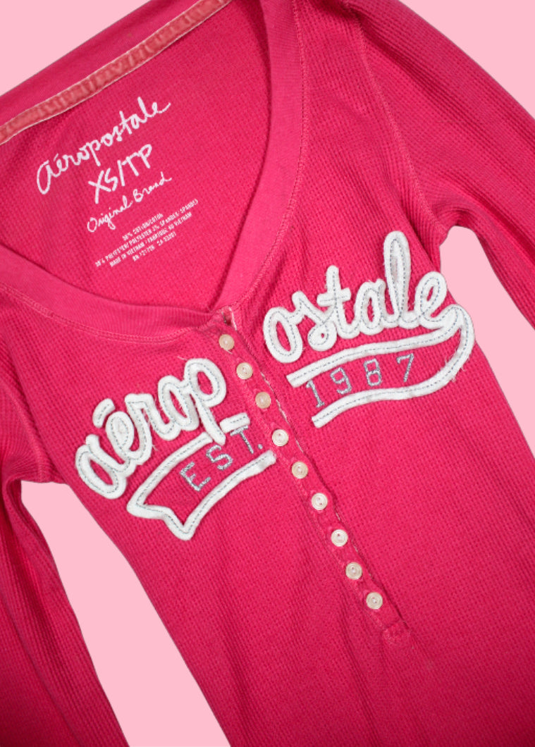 Pink Aéropostale Henley Top