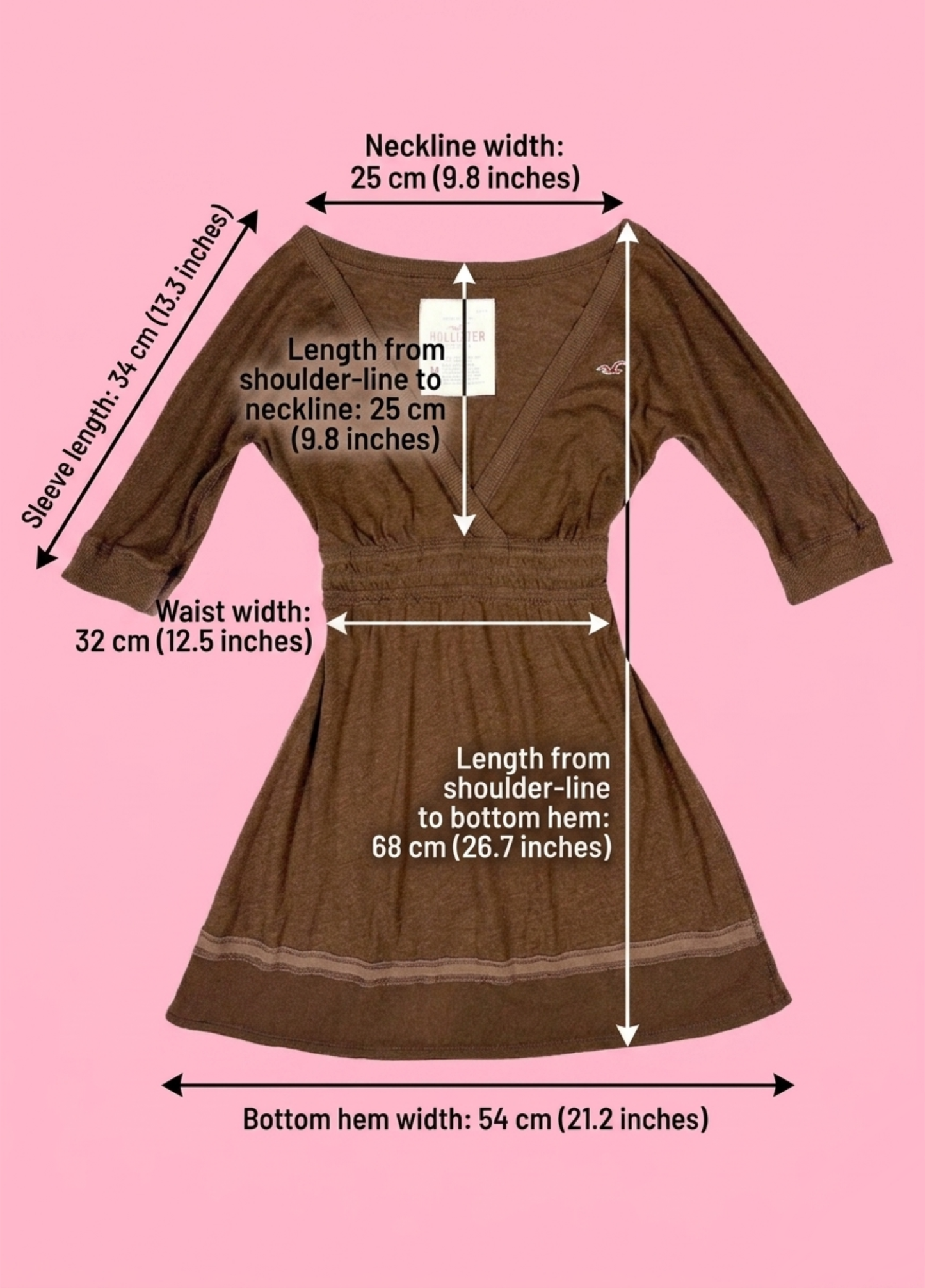 Brown Hollister Babydoll Top