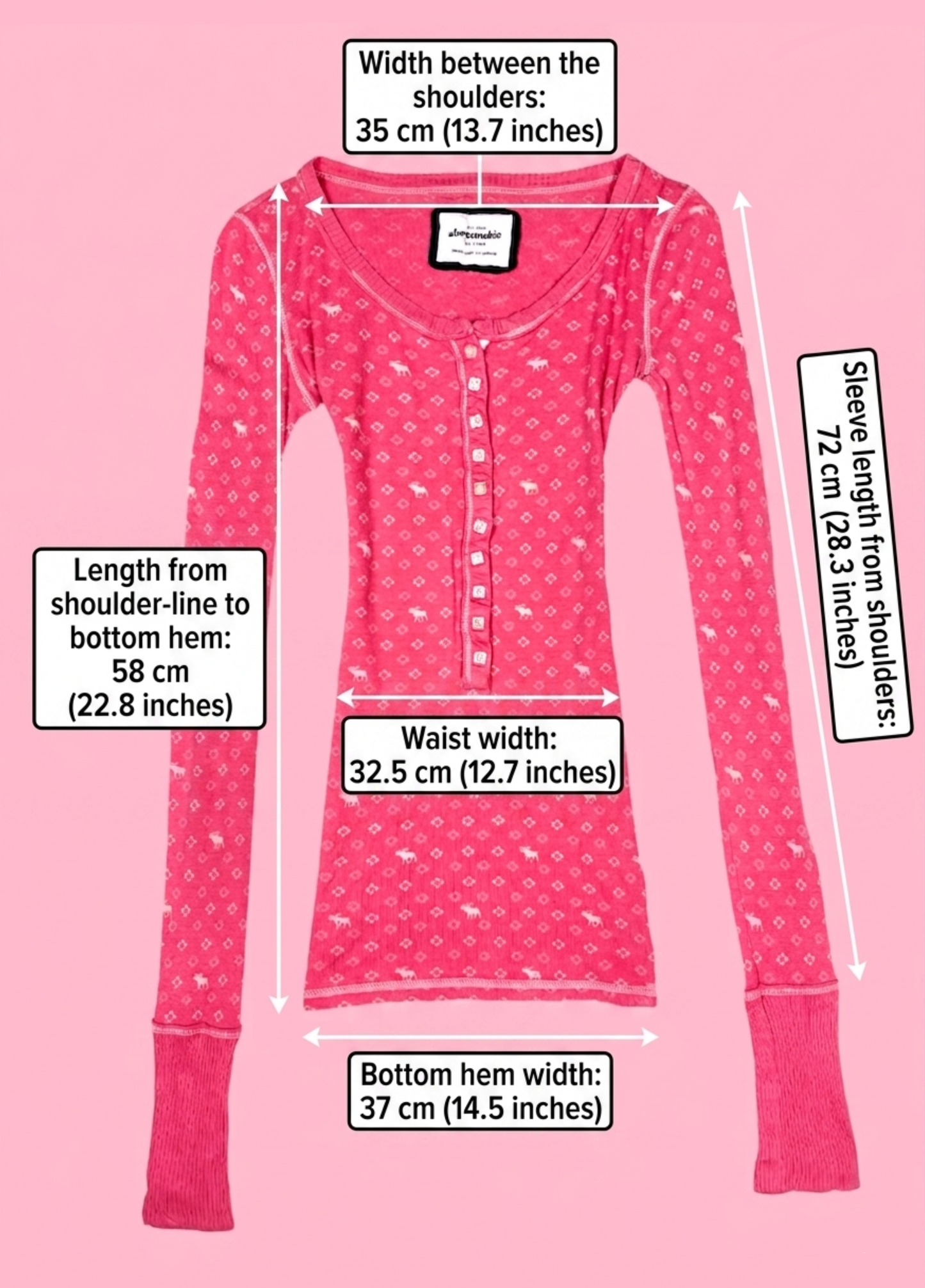 Top Henley rosa raro de Abercrombie