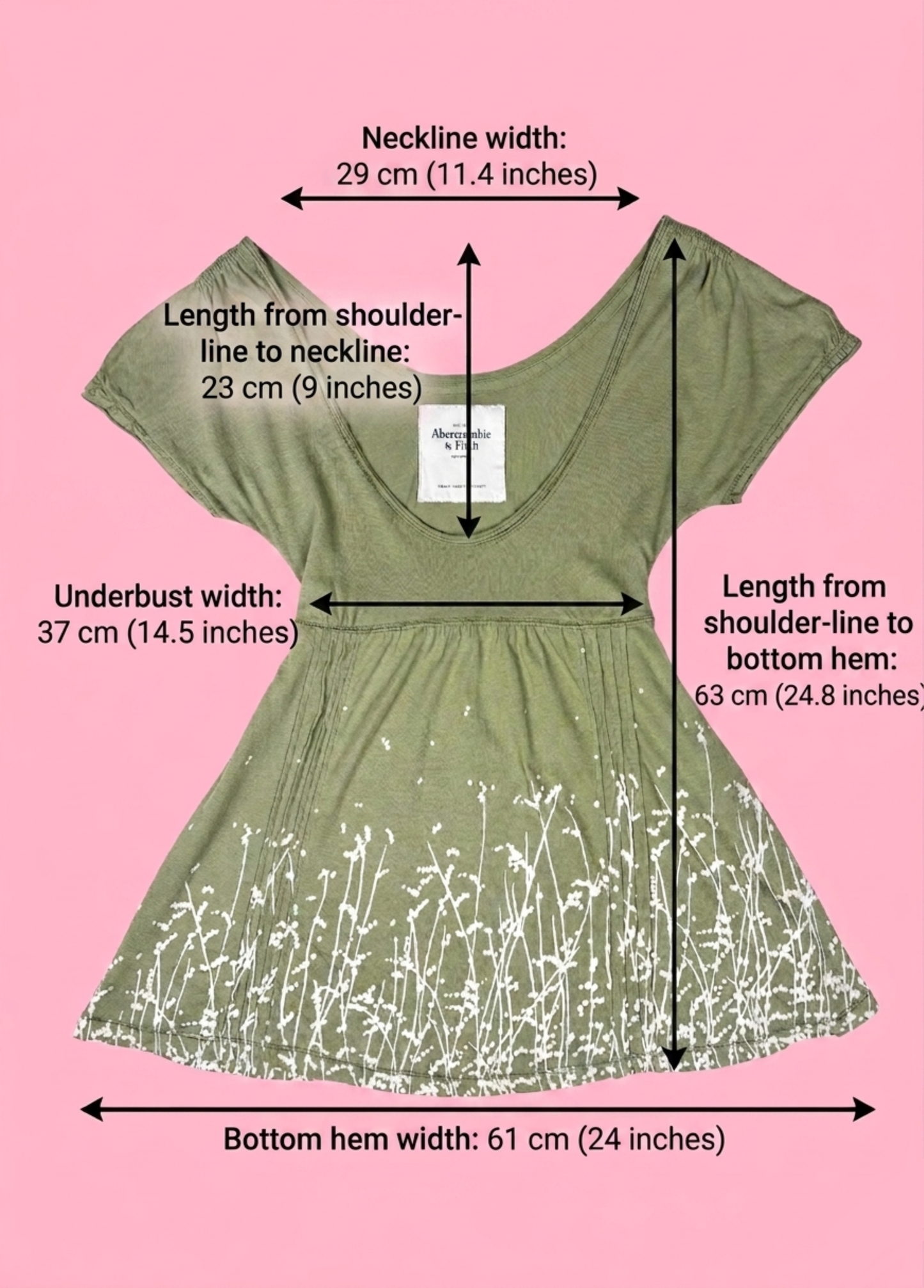 Top babydoll Abercrombie verde militar