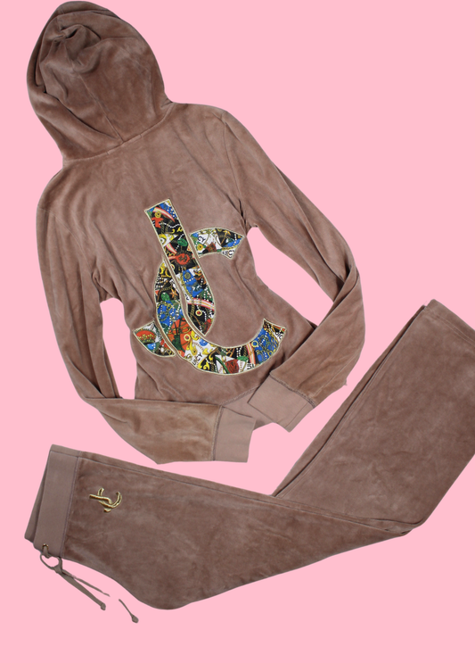 Juicy Couture Sand Brown Velour Tracksuit