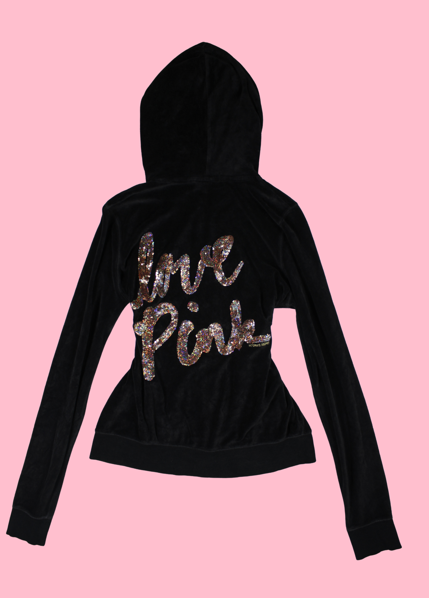Black Victoria's Secret Pink Velour Tracksuit