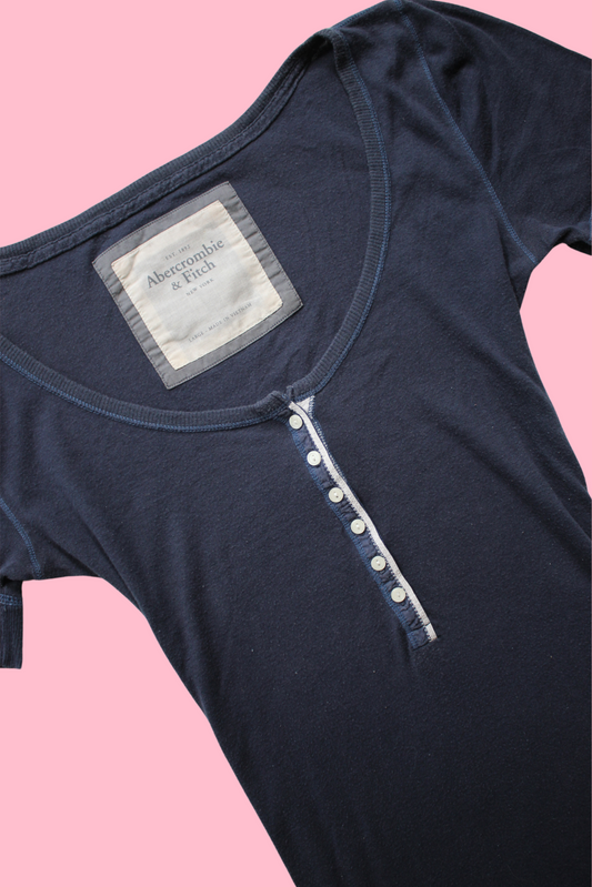 Blue Abercrombie Henley Top