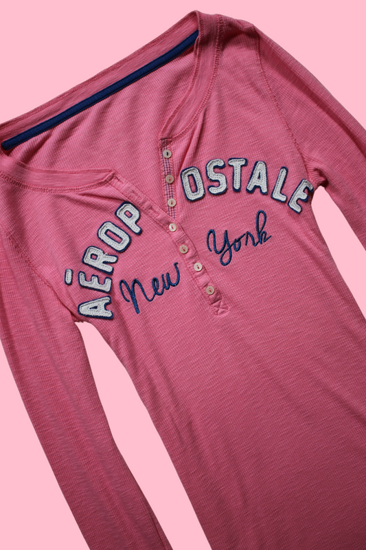 Baby Pink Aéropostale Henley Top