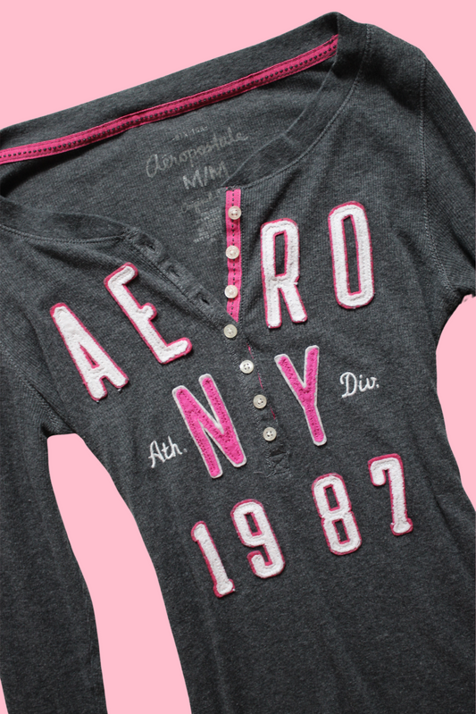 Grey Aéropostale Henley Top