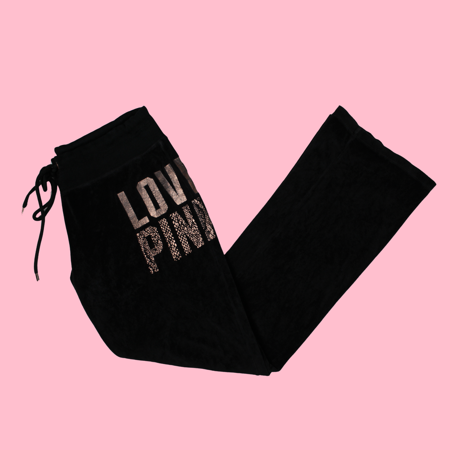 Black Victoria's Secret Pink Velour Tracksuit