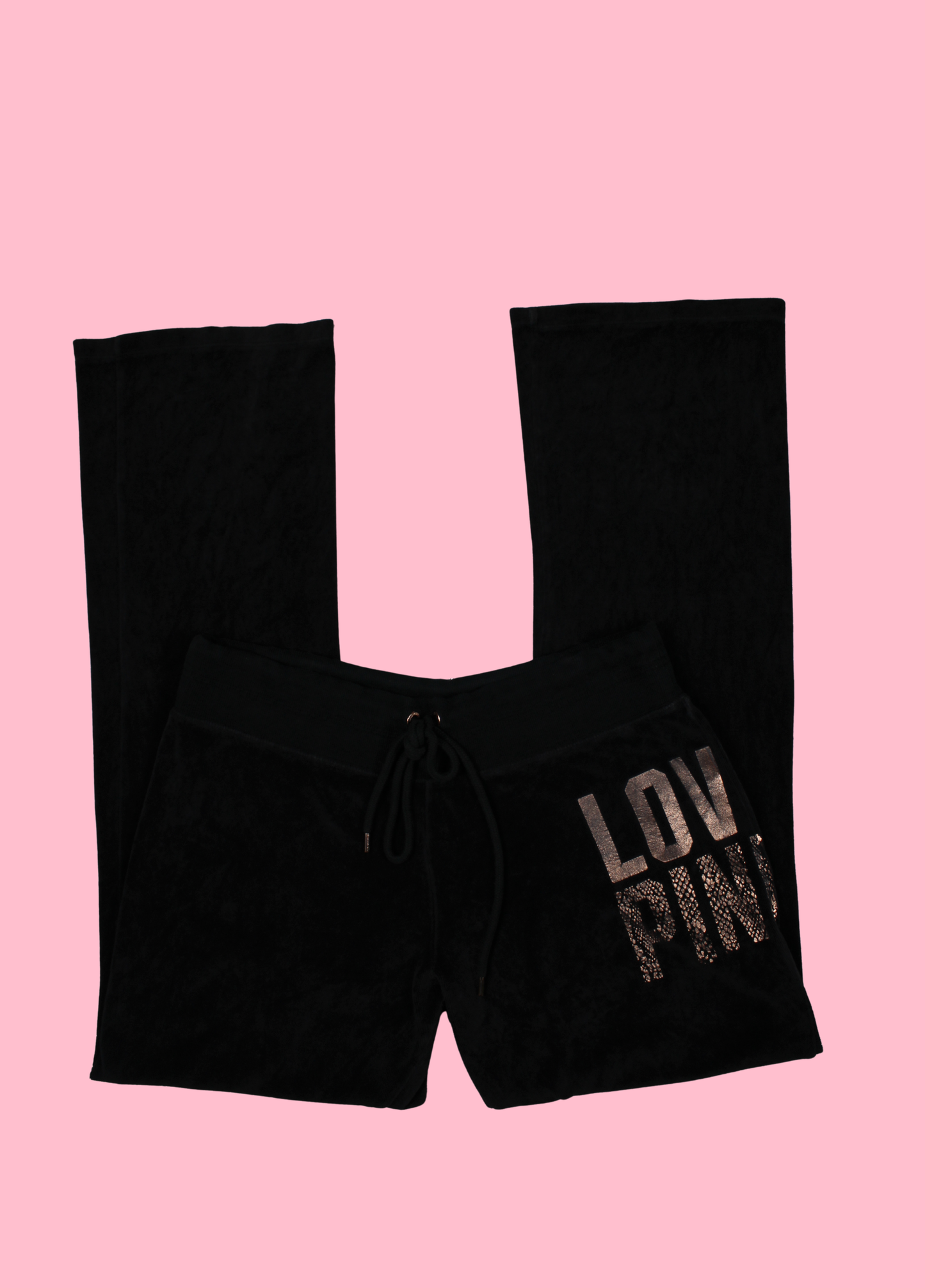 Black Victoria's Secret Pink Velour Tracksuit