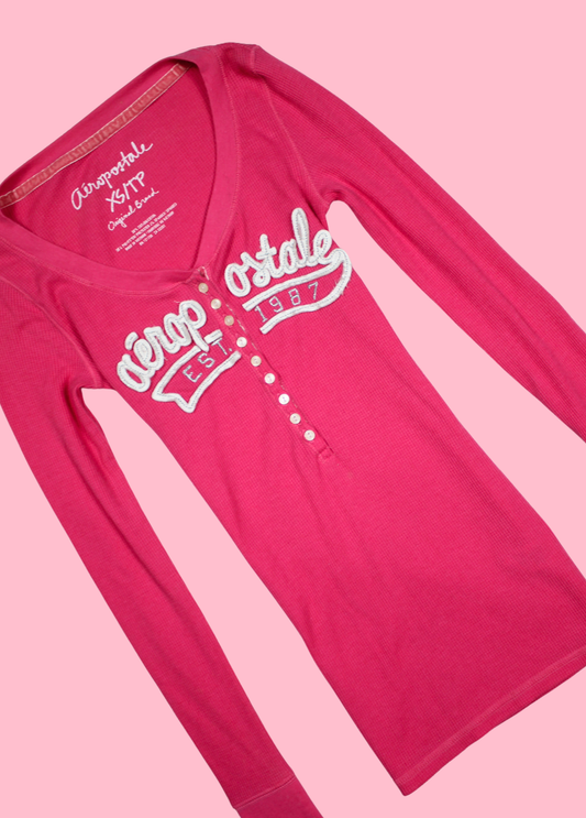 Pink Aéropostale Henley Top