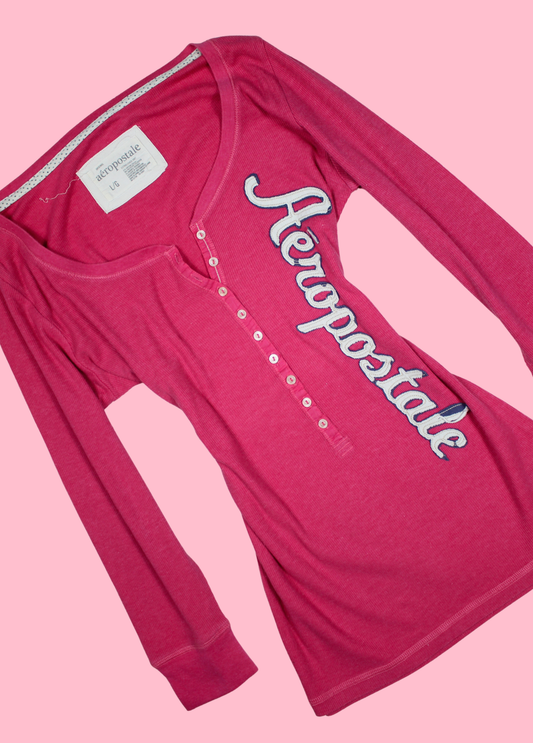 Pink Aéropostale Henley Top