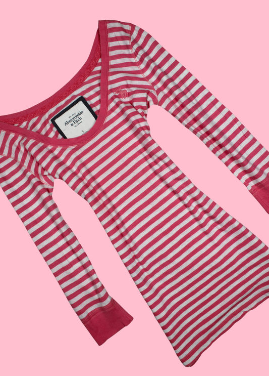 Pink and White Striped Top