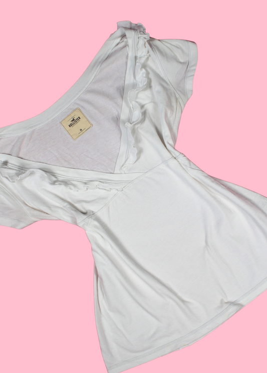 White Hollister Babydoll Top