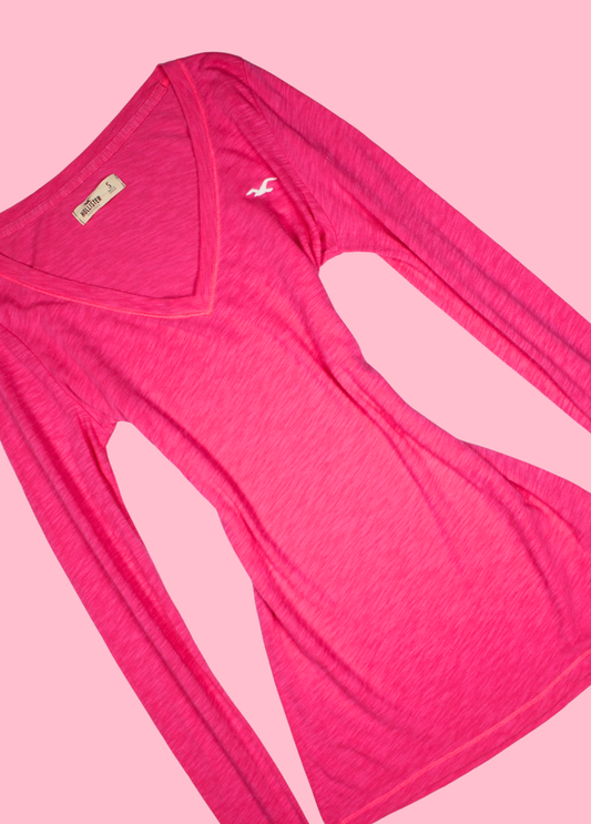 Pink Hollister V-neck Top
