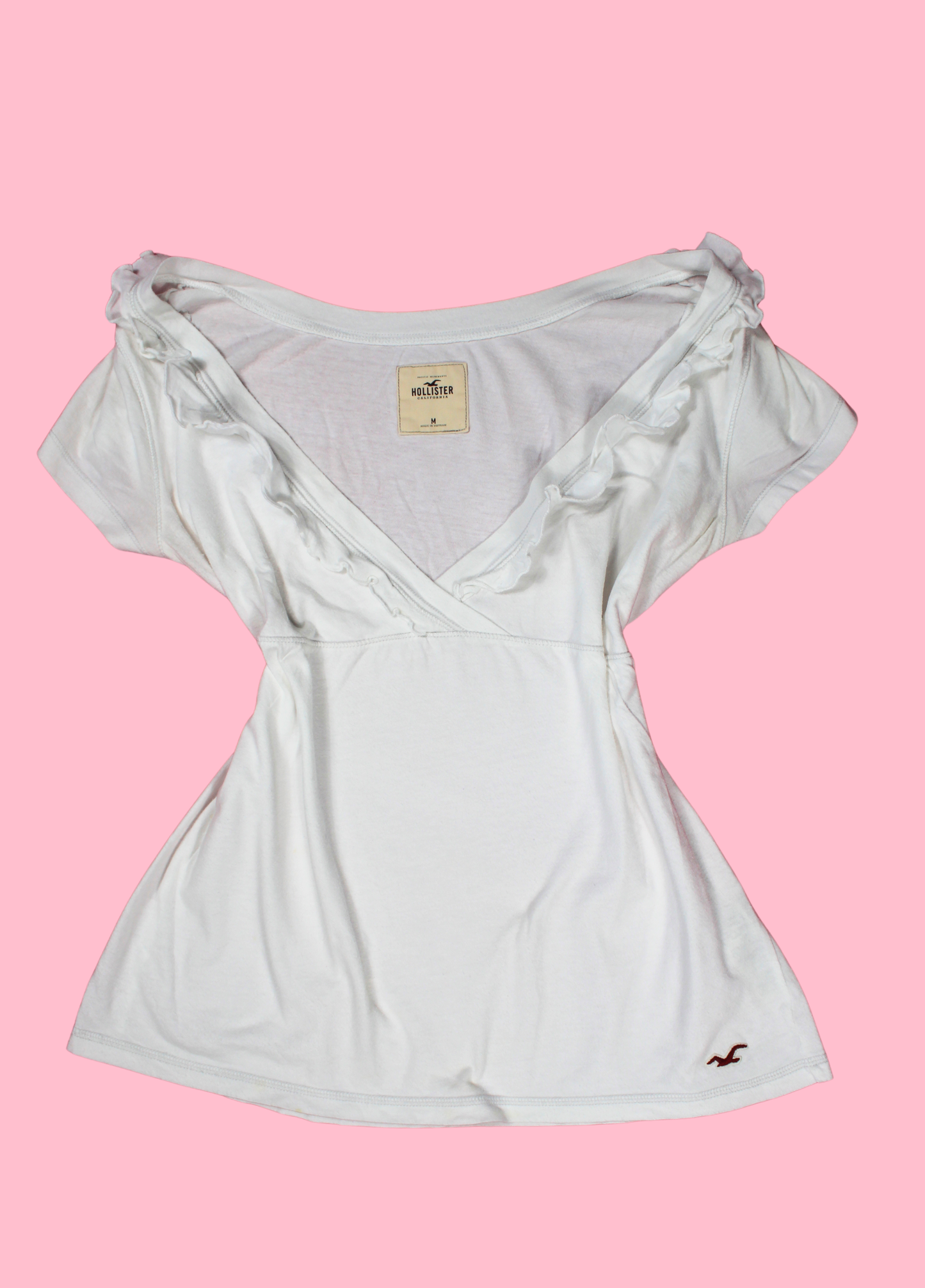 White Hollister Babydoll Top