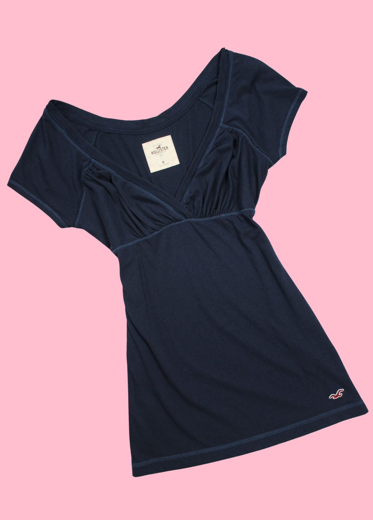 Navy Blue Hollister Babydoll Top