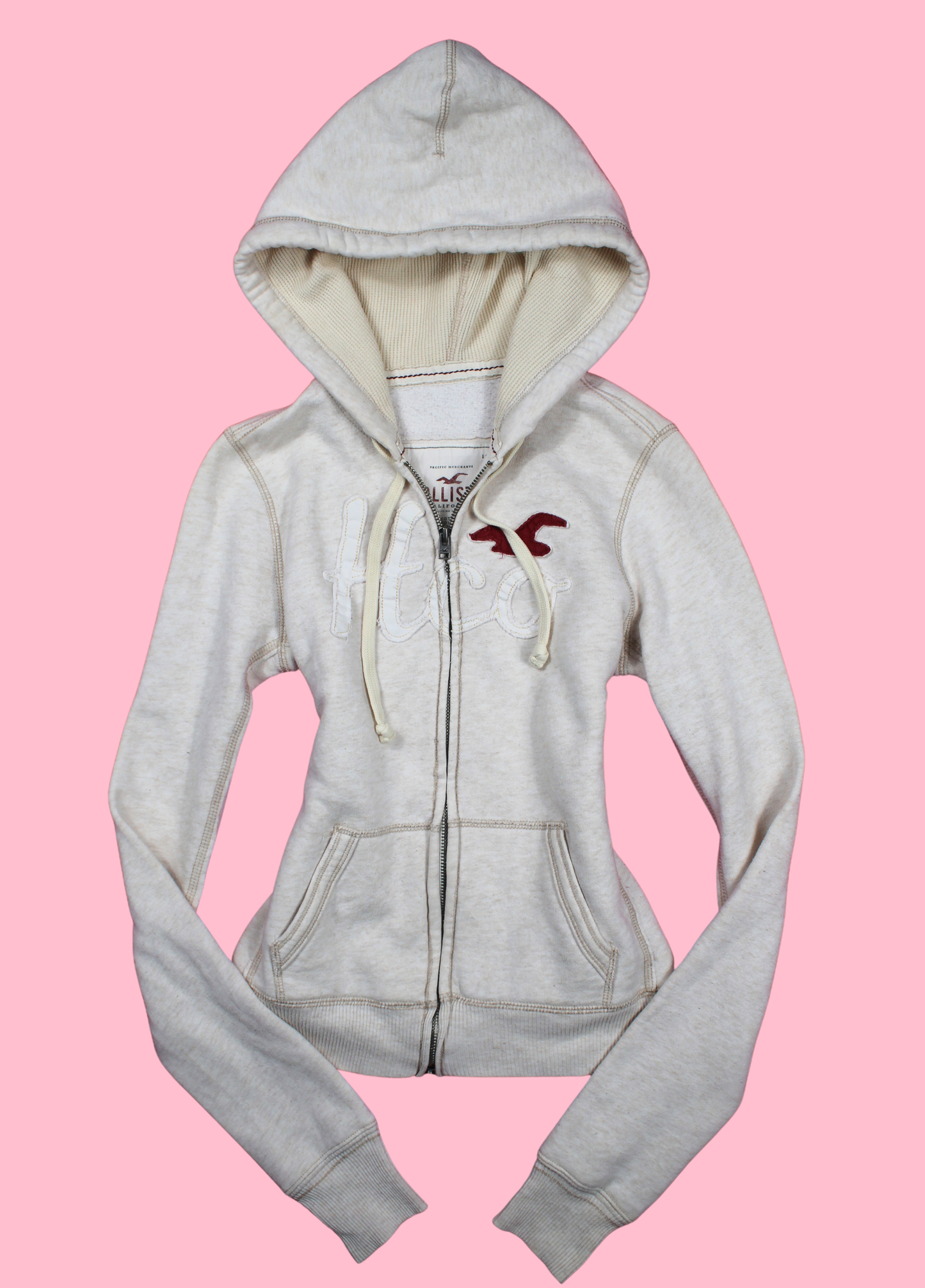 Off-White/Beige Hollister Hoodie