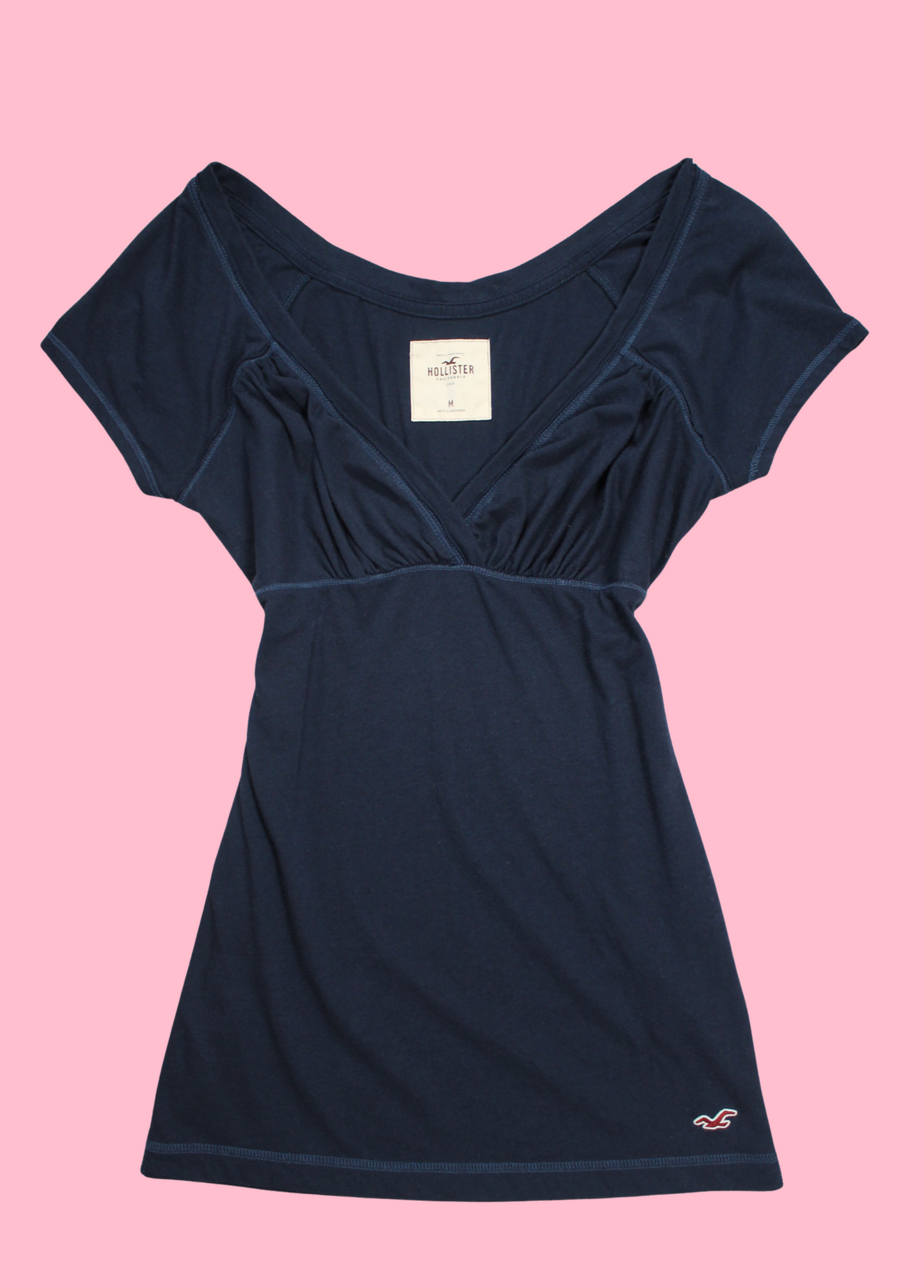 Navy Blue Hollister Babydoll Top