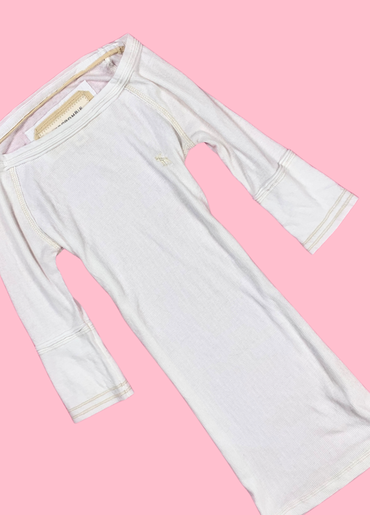 White Abercrombie 3/4 Sleeve Top