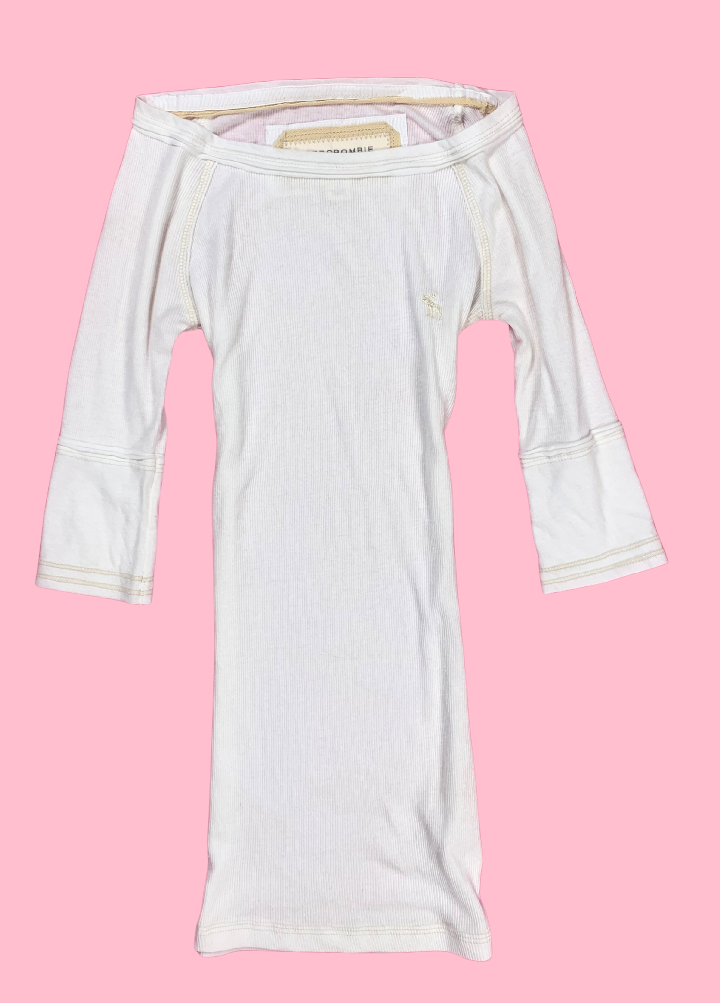 White Abercrombie 3/4 Sleeve Top