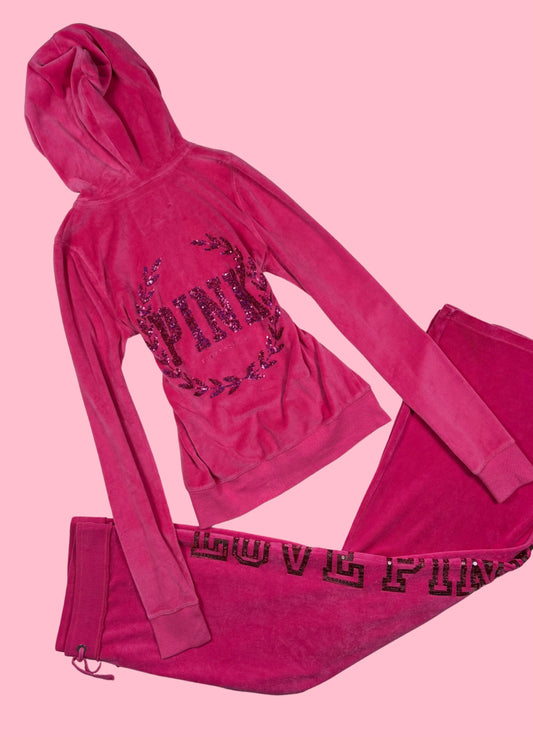Hot Pink Victoria's Secret Velour Tracksuit