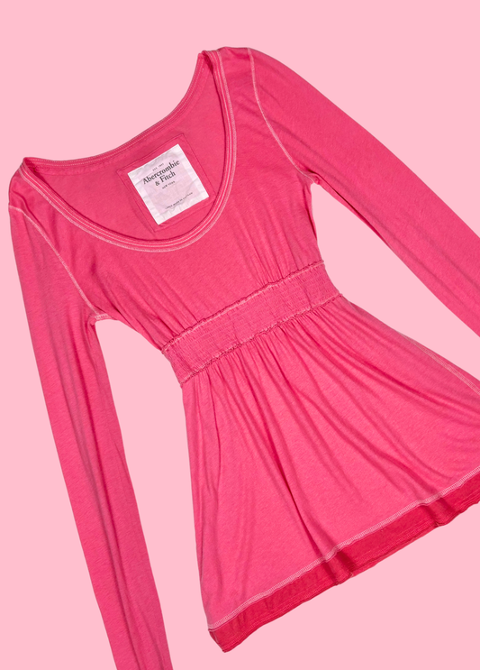 Raro top rosa Abercrombie estilo babydoll