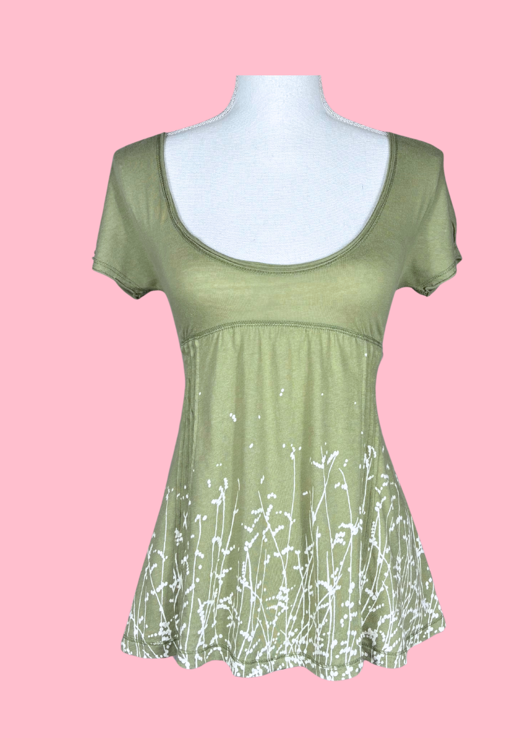 Army Green Abercrombie Babydoll Top