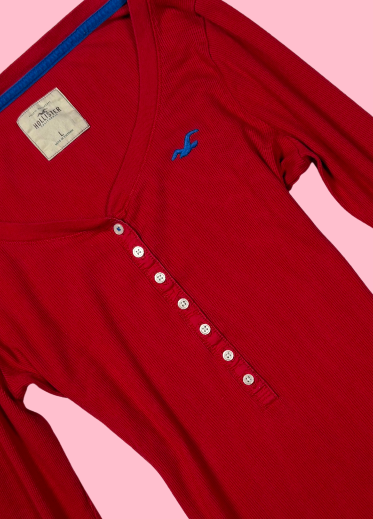 Red Hollister Henley Top