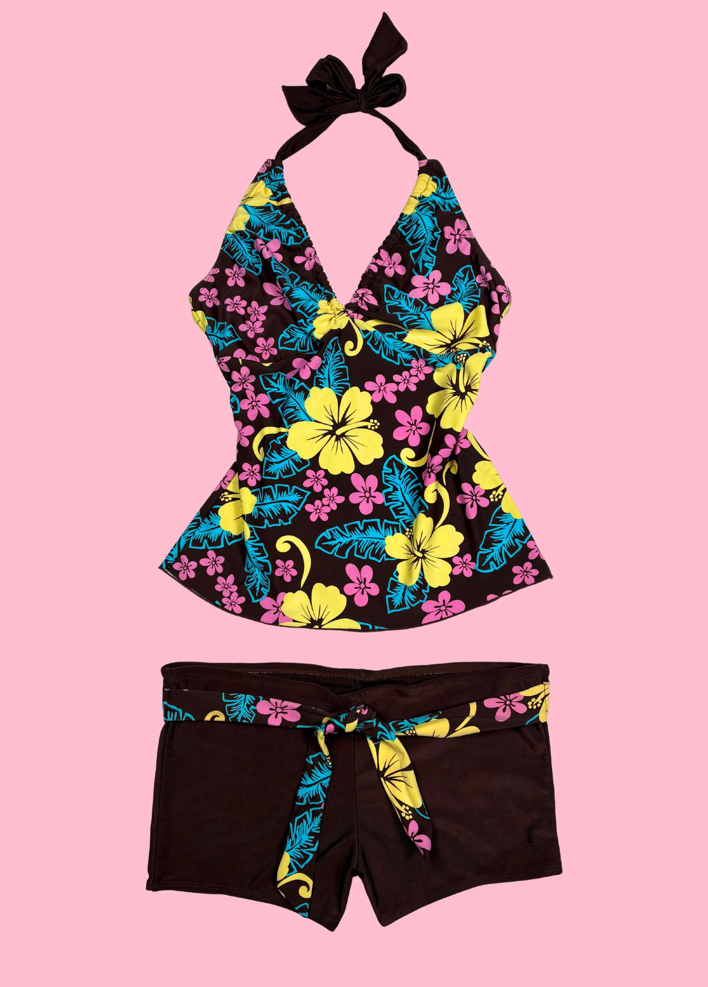 Tropical Summer Tankini With Shorts