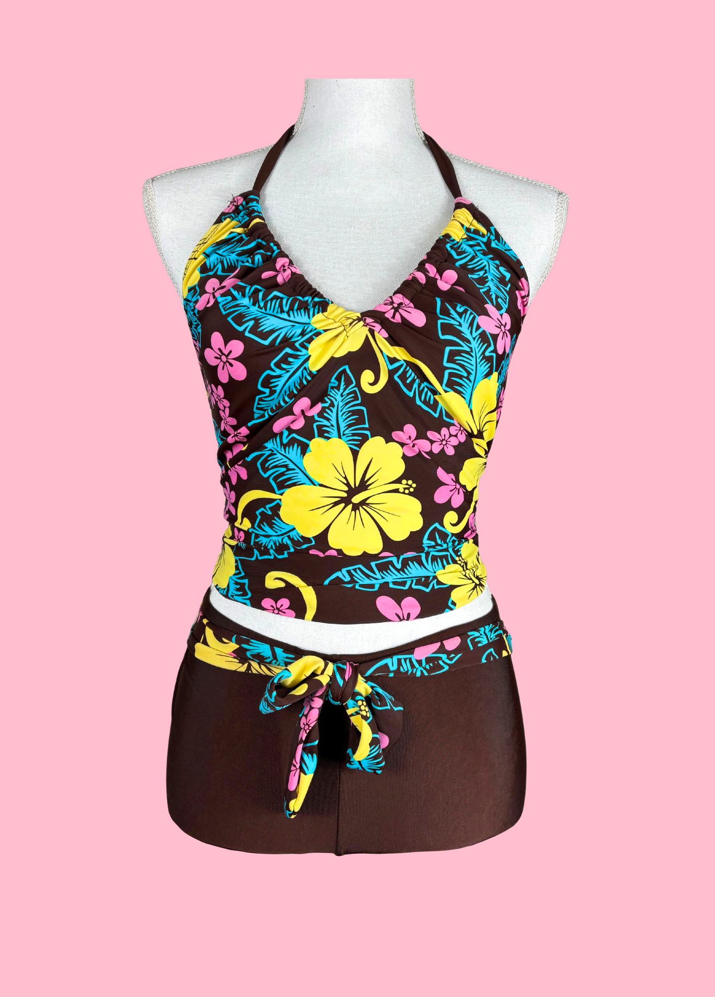 Tropical Summer Tankini With Shorts