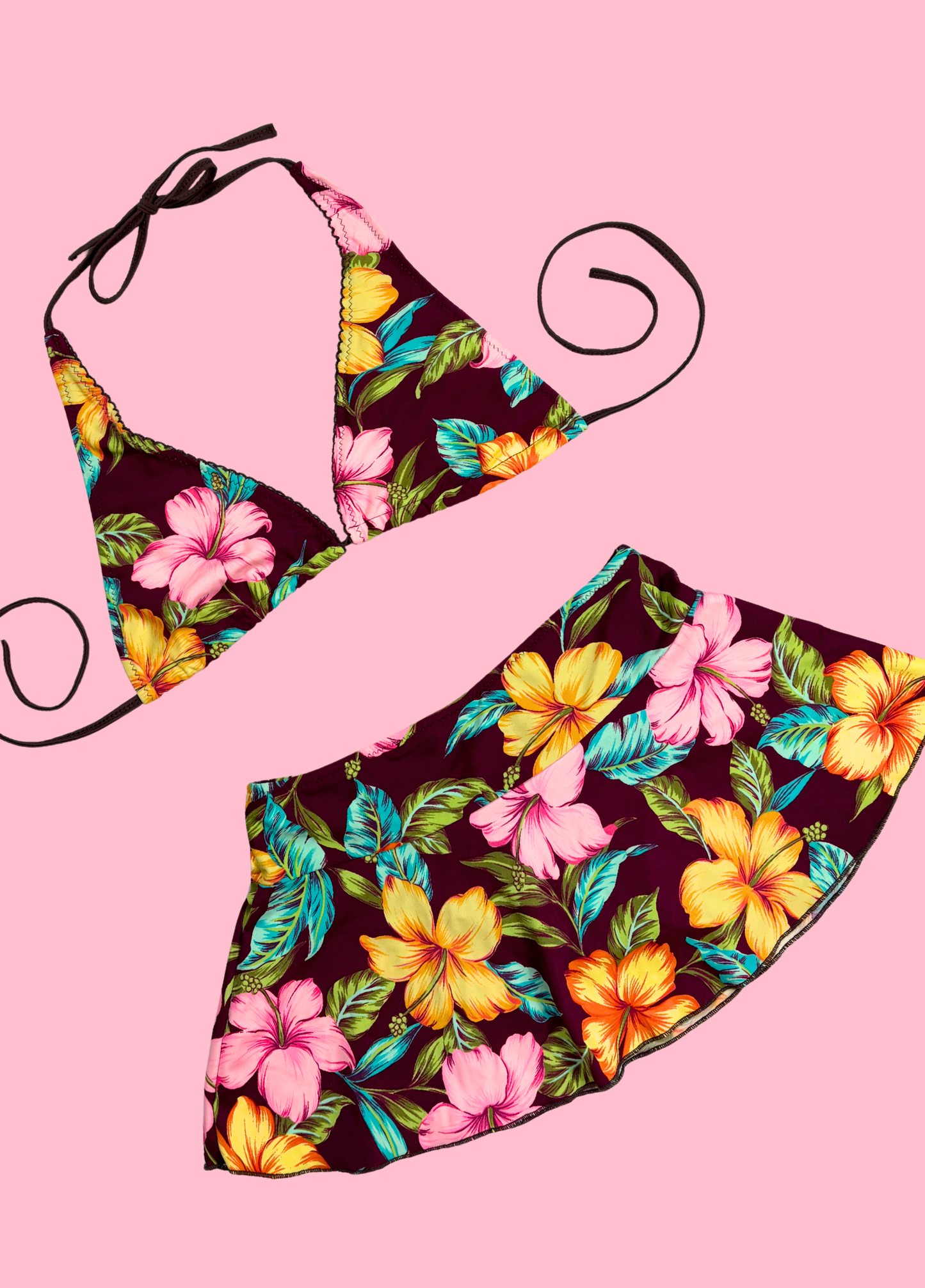Tropical Summer Bikini With Skirt