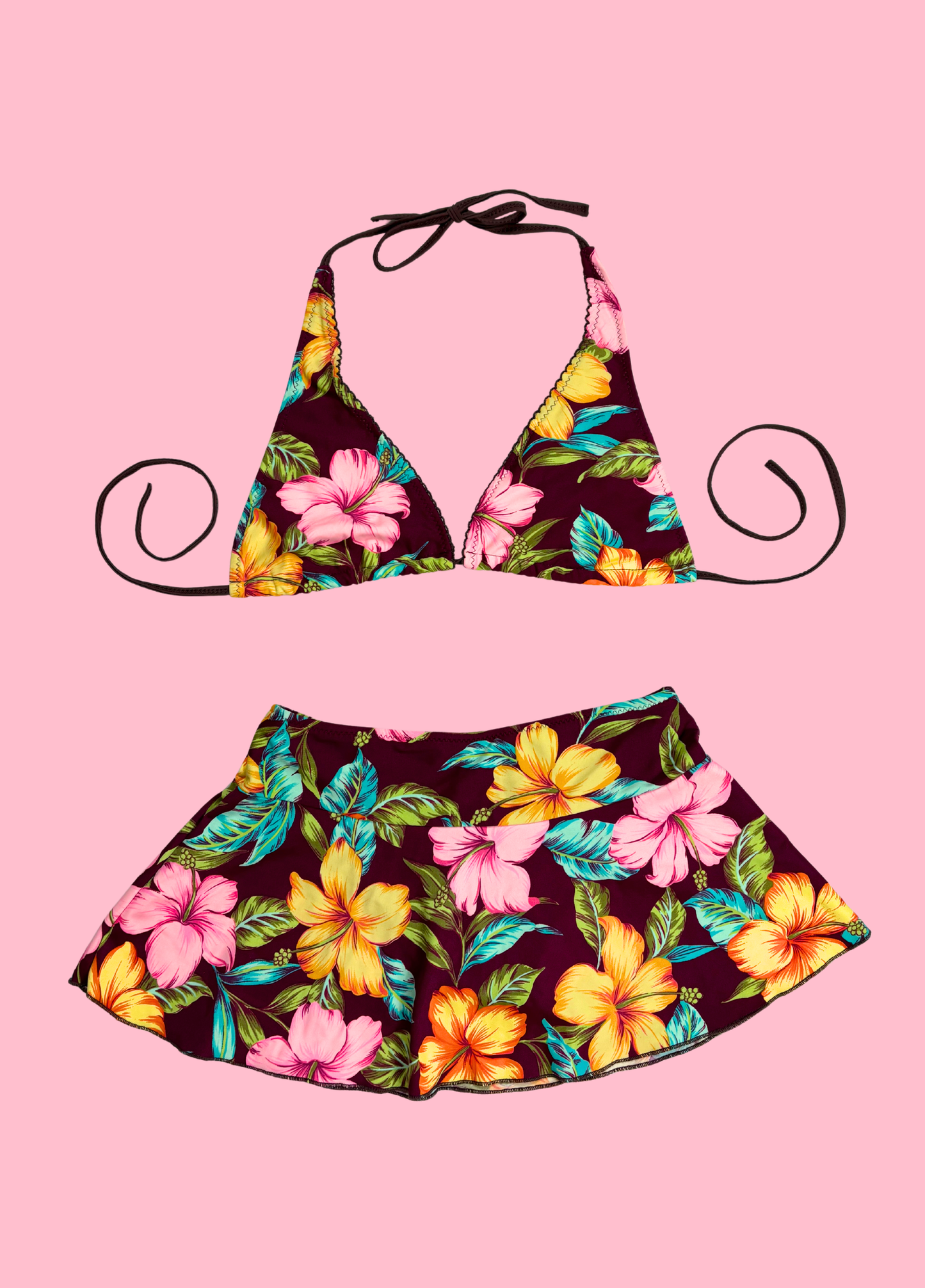 Tropical Summer Bikini With Skirt