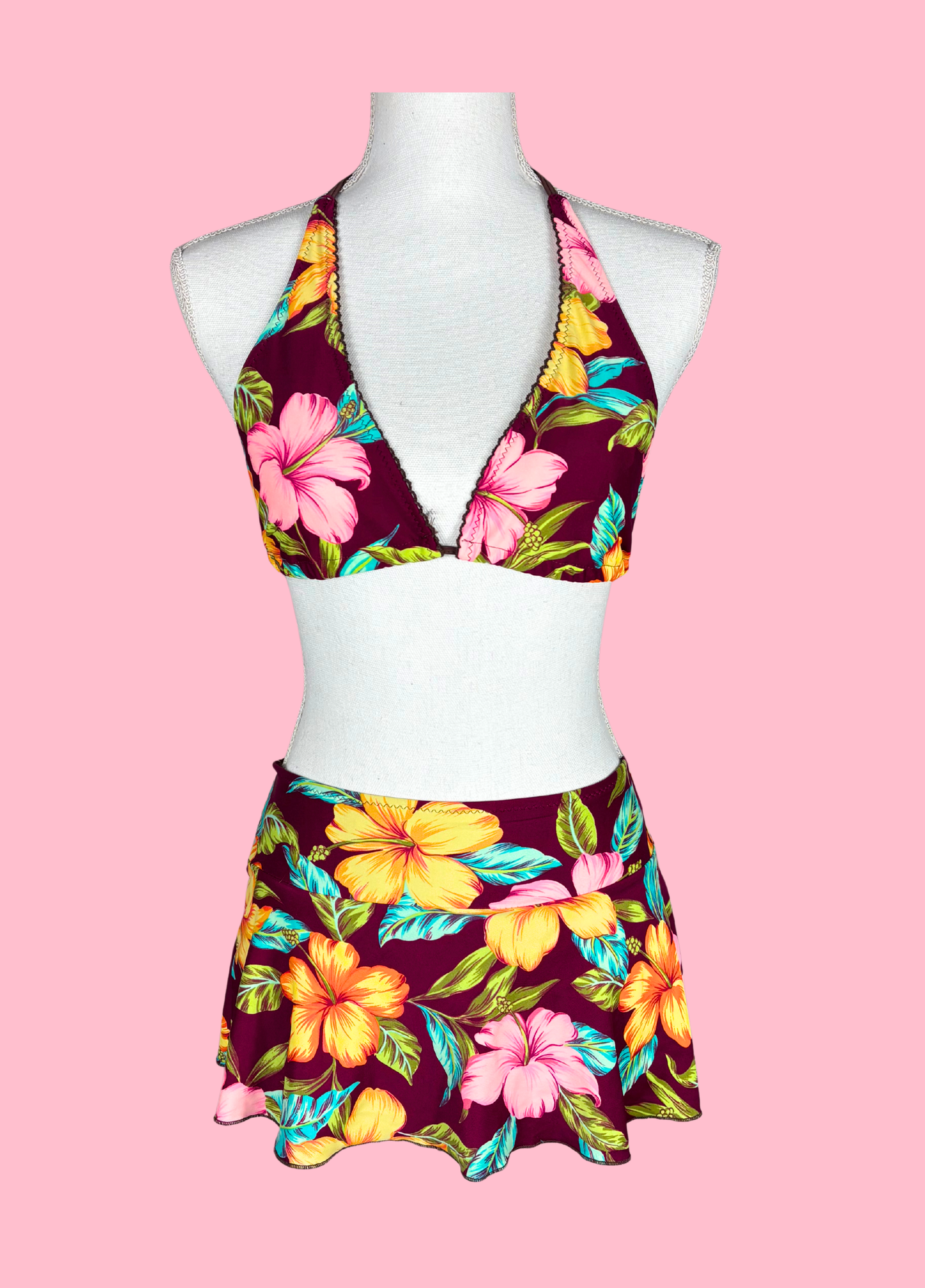 Tropical Summer Bikini With Skirt