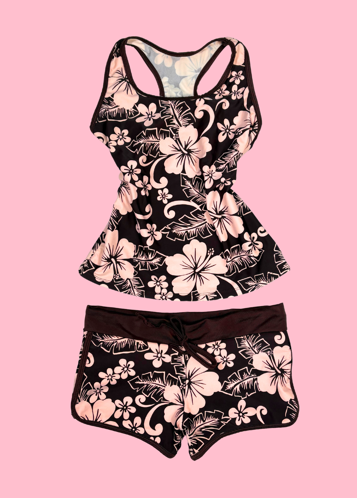 Tropical Summer Tankini With Shorts