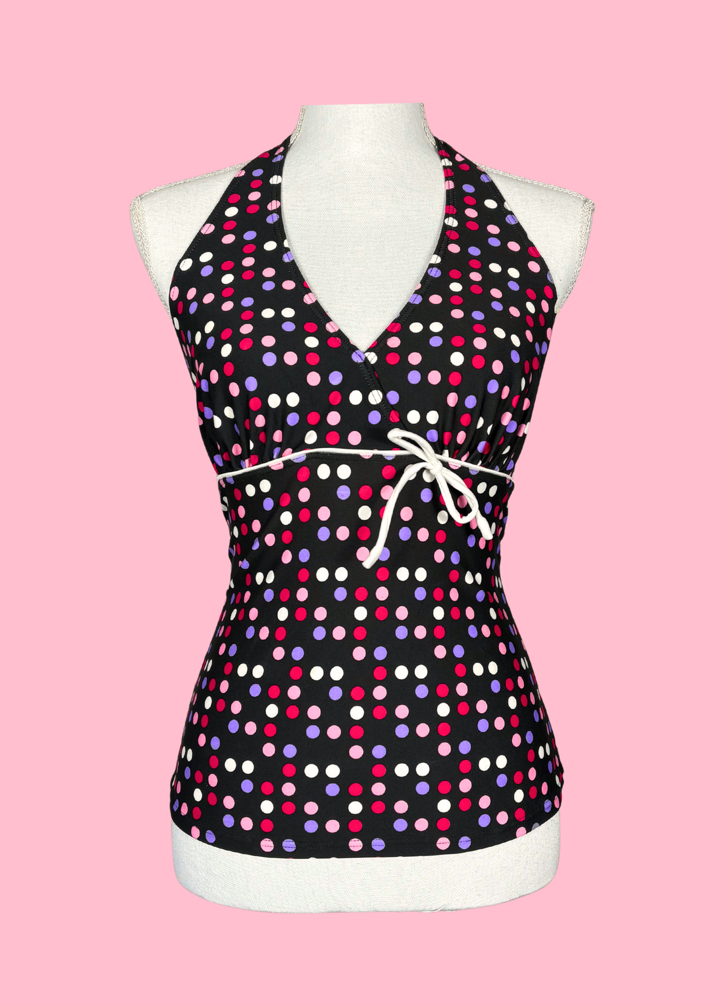 Summer Polka Dot Halter-neck Top