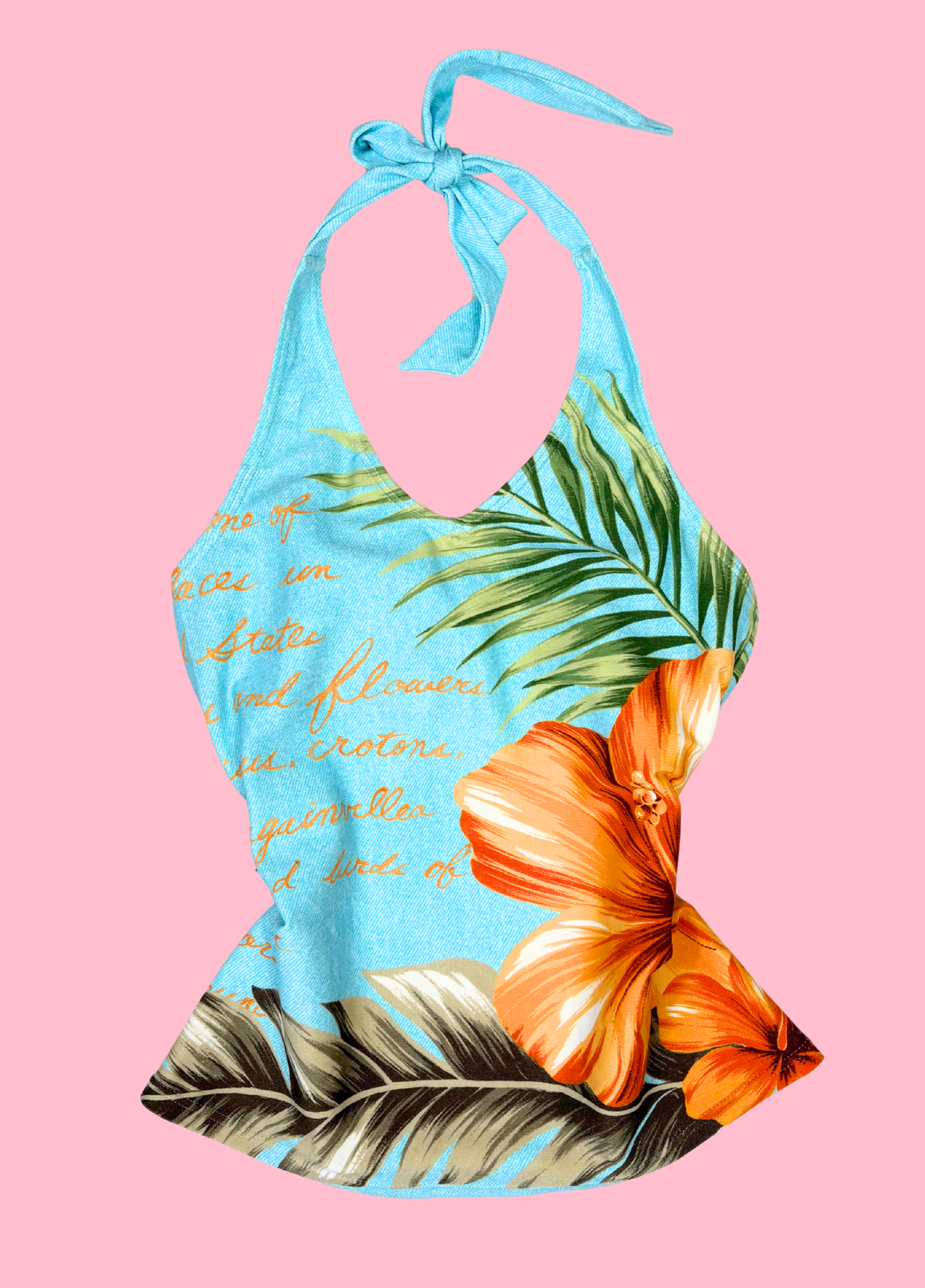 Tropical Summer Halter-neck Top