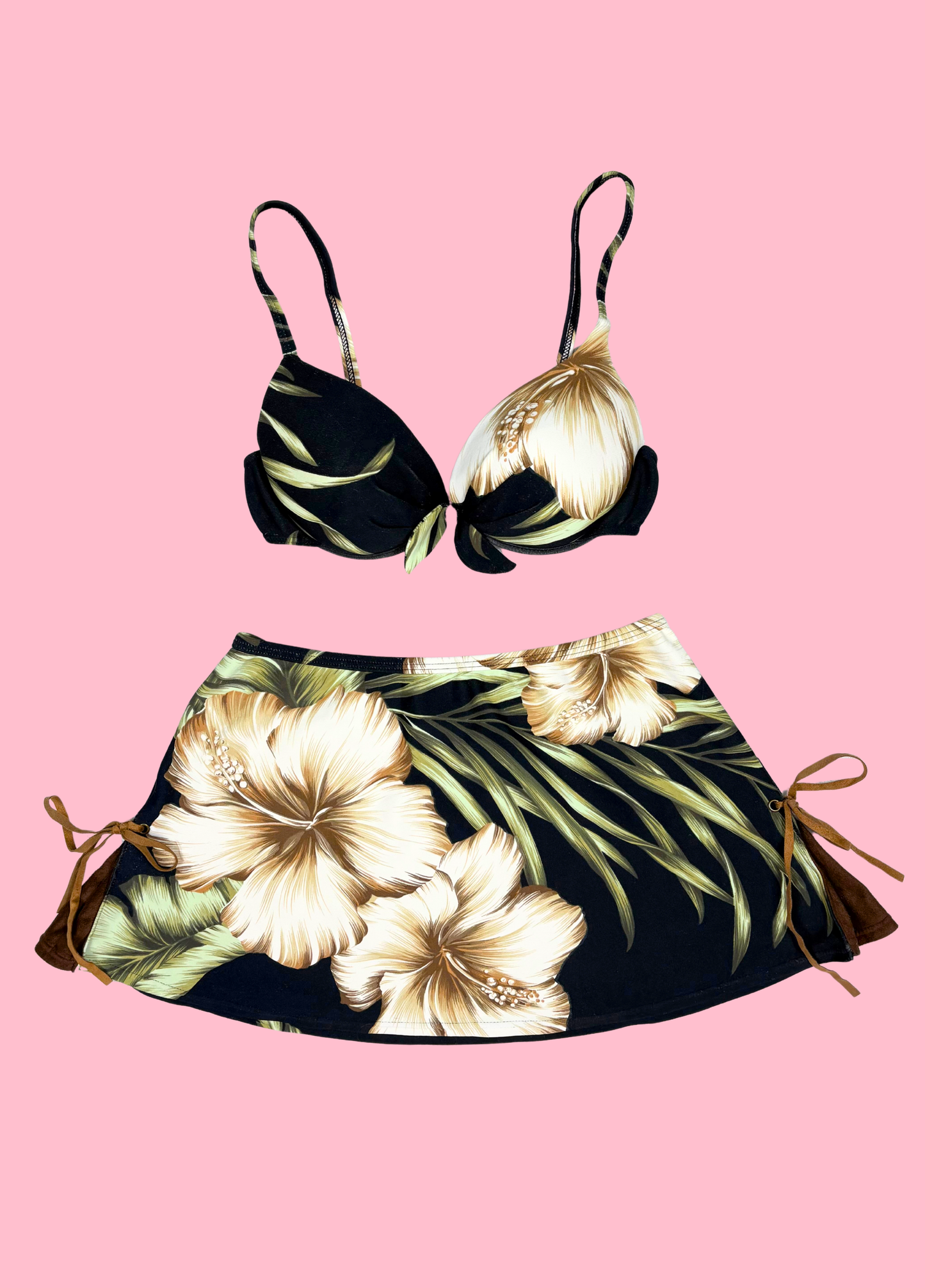 Tropical Summer Bikini With Skirt