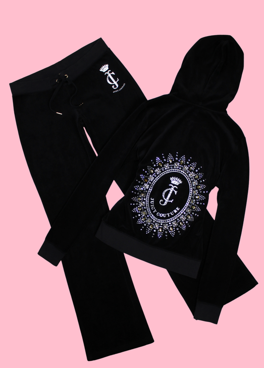 Conjunto deportivo de terciopelo negro de Juicy Couture