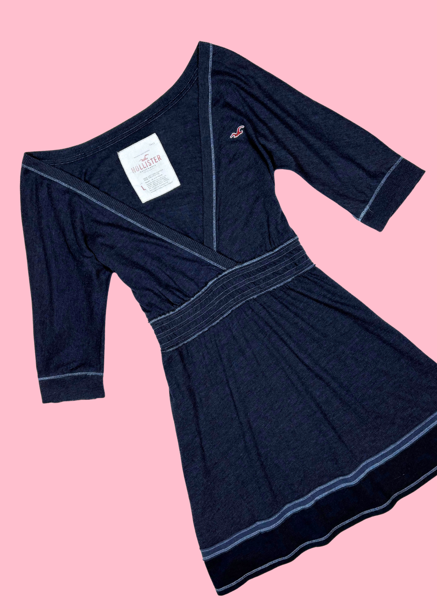 Dark Blue Hollister Babydoll Top