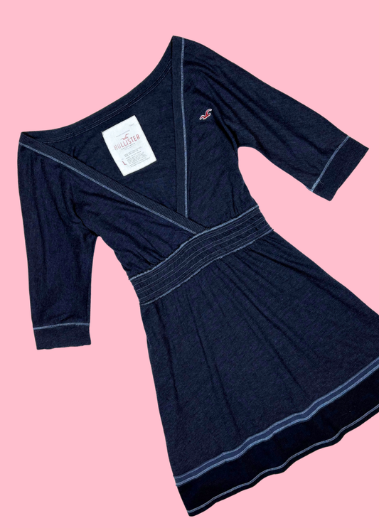 Dark Blue Hollister Babydoll Top
