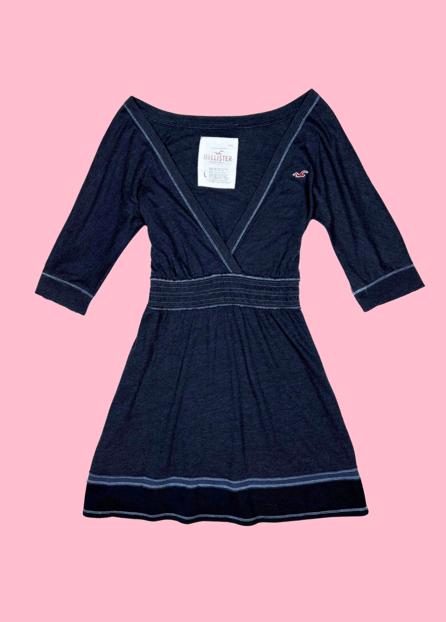 Dark Blue Hollister Babydoll Top