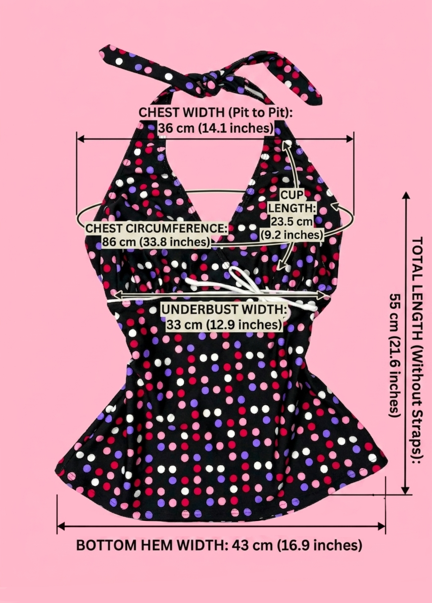 Summer Polka Dot Halter-neck Top