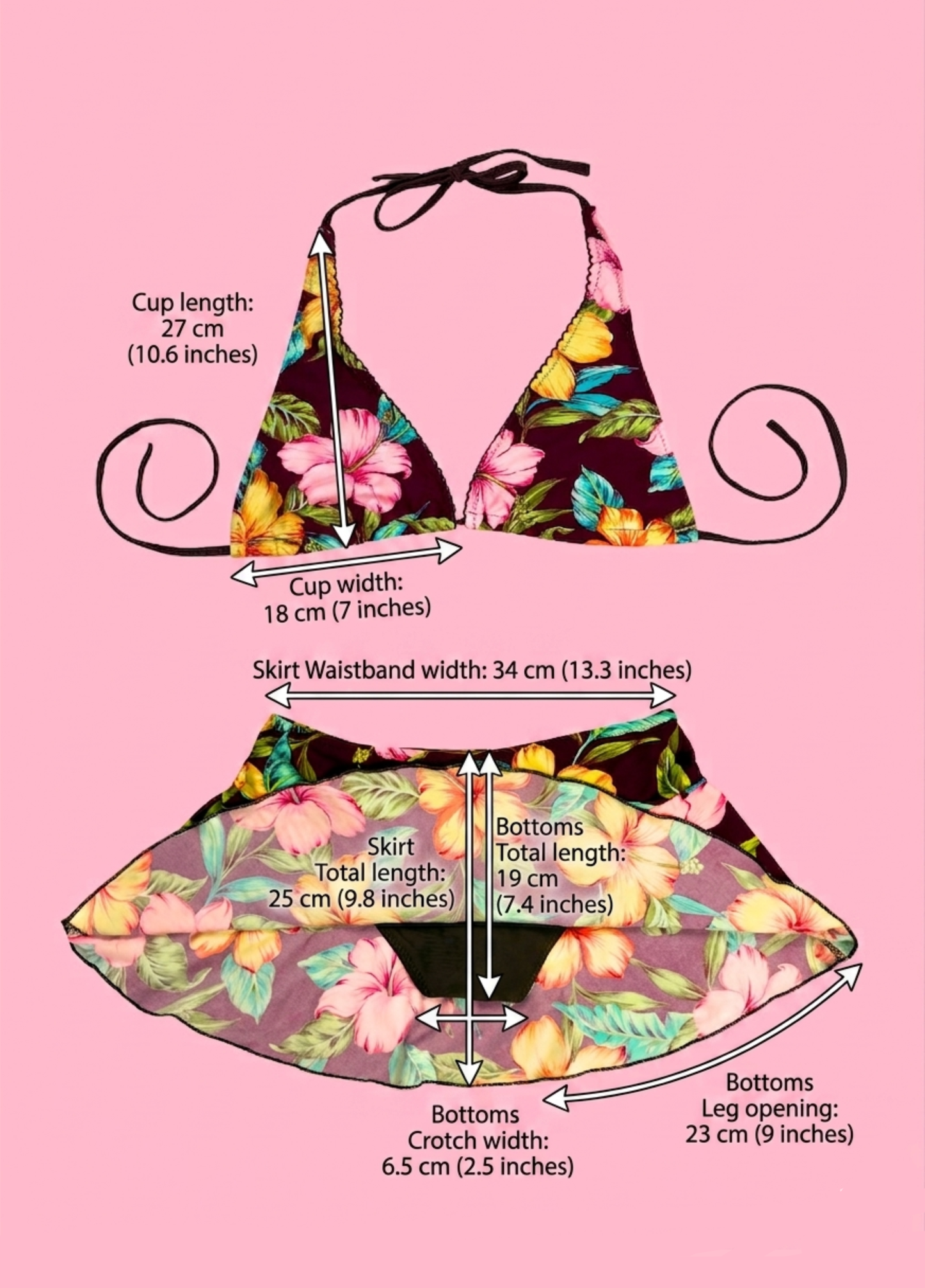 Tropical Summer Bikini With Skirt