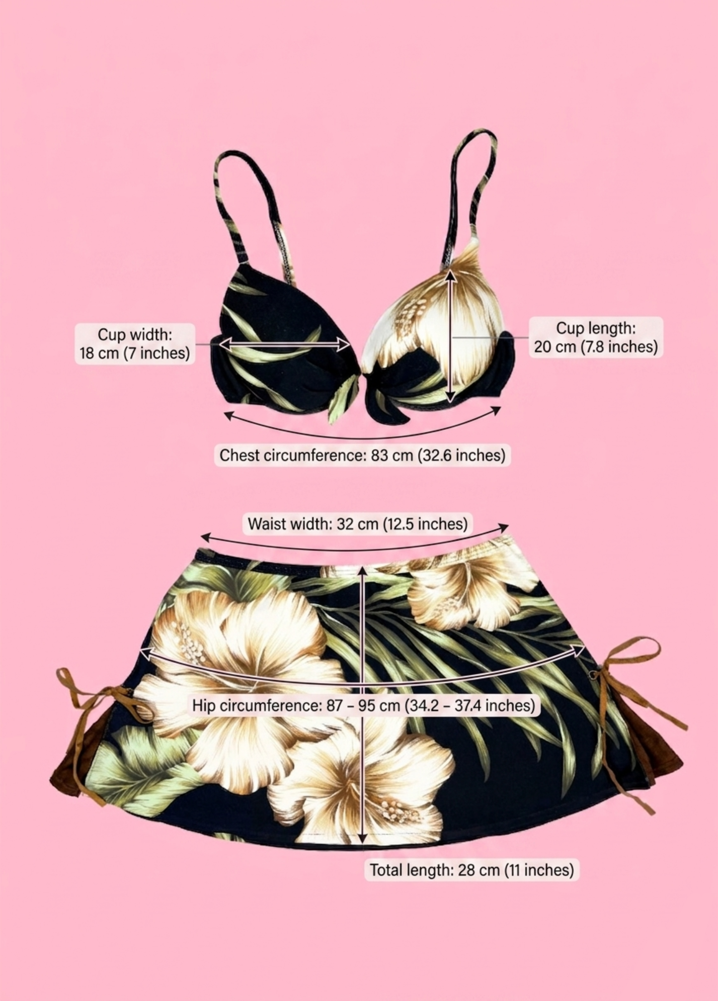Tropical Summer Bikini With Skirt