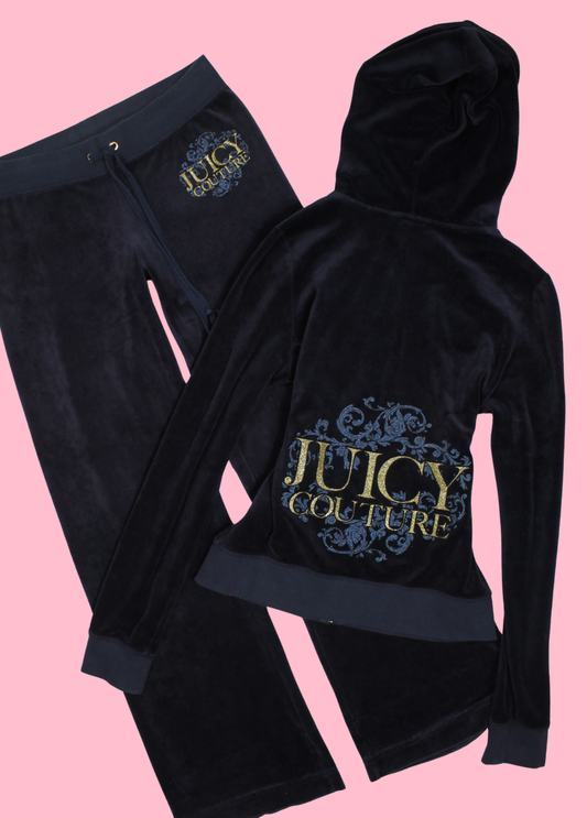 Juicy Couture Dark Blue Velour Tracksuit